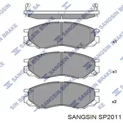 SP2011 Sangsin Klocki hamulcowe przednie tarczowe