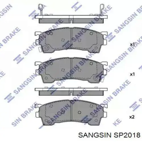 SP2018 Sangsin Klocki hamulcowe przednie tarczowe