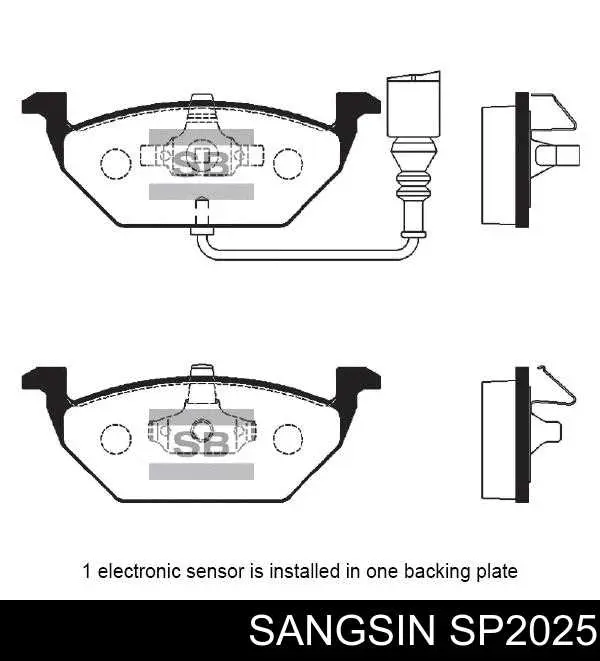 Klocki hamulcowe przednie tarczowe Sangsin SP2025 cena, od 26,16 USD