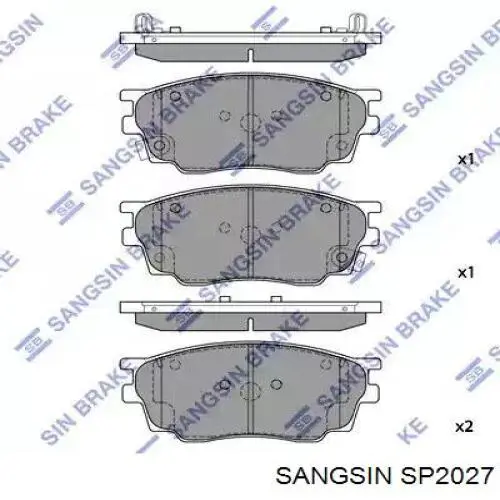 SP2027 Sangsin Klocki hamulcowe przednie tarczowe