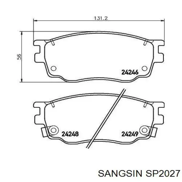 Klocki hamulcowe przednie tarczowe Sangsin SP2027 cena, od 22,19 USD
