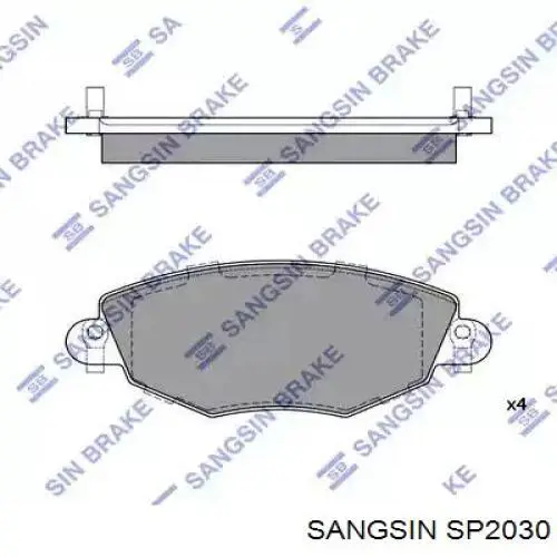 SP2030 Sangsin Klocki hamulcowe przednie tarczowe