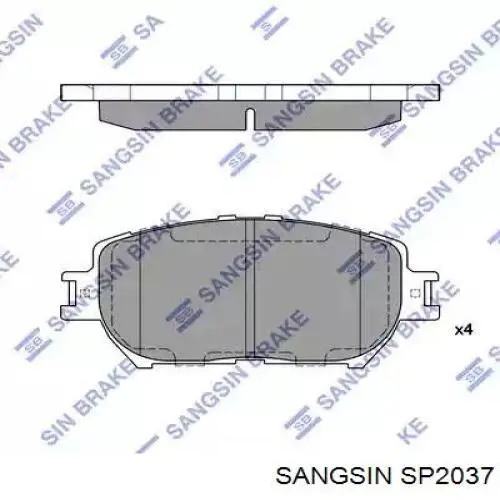 SP2037 Sangsin Klocki hamulcowe przednie tarczowe