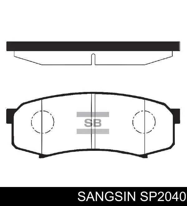 Okładziny (klocki) do hamulców tarczowych tylne Sangsin SP2040 cena, od 17,56 USD