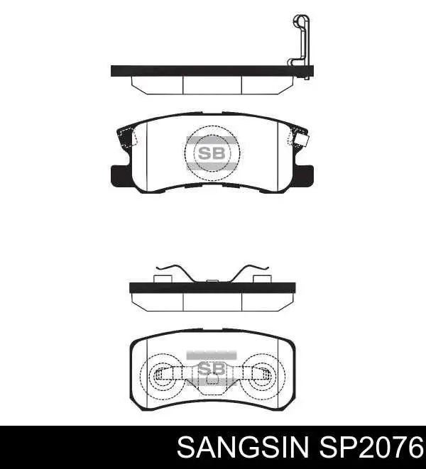 Okładziny (klocki) do hamulców tarczowych tylne Sangsin SP2076 cena, od 20,42 USD