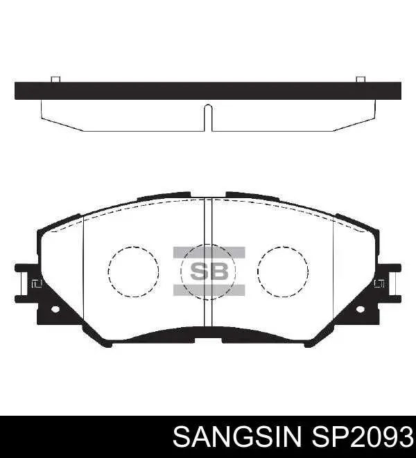 Klocki hamulcowe przednie tarczowe Sangsin SP2093 cena, od 22,28 USD