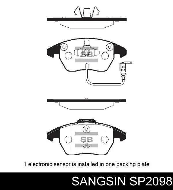 Klocki hamulcowe przednie tarczowe Sangsin SP2098 cena, od 30,92 USD