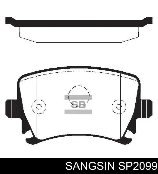Okładziny (klocki) do hamulców tarczowych tylne Sangsin SP2099 cena, od 23,06 USD