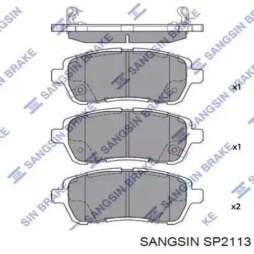 SP2113 Sangsin Klocki hamulcowe przednie tarczowe
