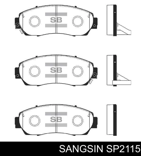Klocki hamulcowe przednie tarczowe Sangsin SP2115 cena, od 25,78 USD