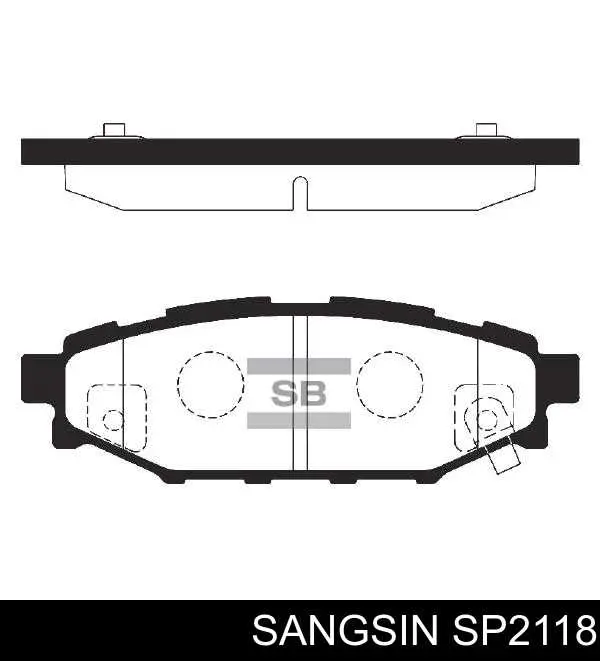 SP2118 Sangsin Okładziny (klocki) do hamulców tarczowych tylne