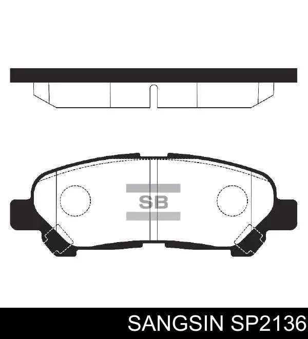 Okładziny (klocki) do hamulców tarczowych tylne Sangsin SP2136 cena, od 24,91 USD