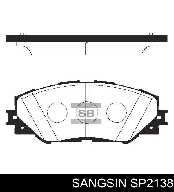 Klocki hamulcowe przednie tarczowe Sangsin SP2138 cena, od 23,47 USD