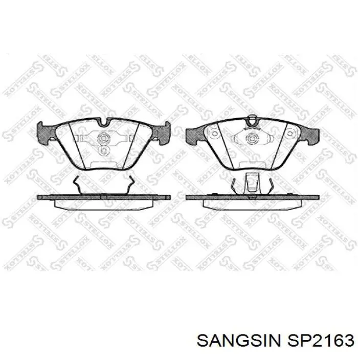 Klocki hamulcowe przednie tarczowe Sangsin SP2163 cena, od 33,61 USD