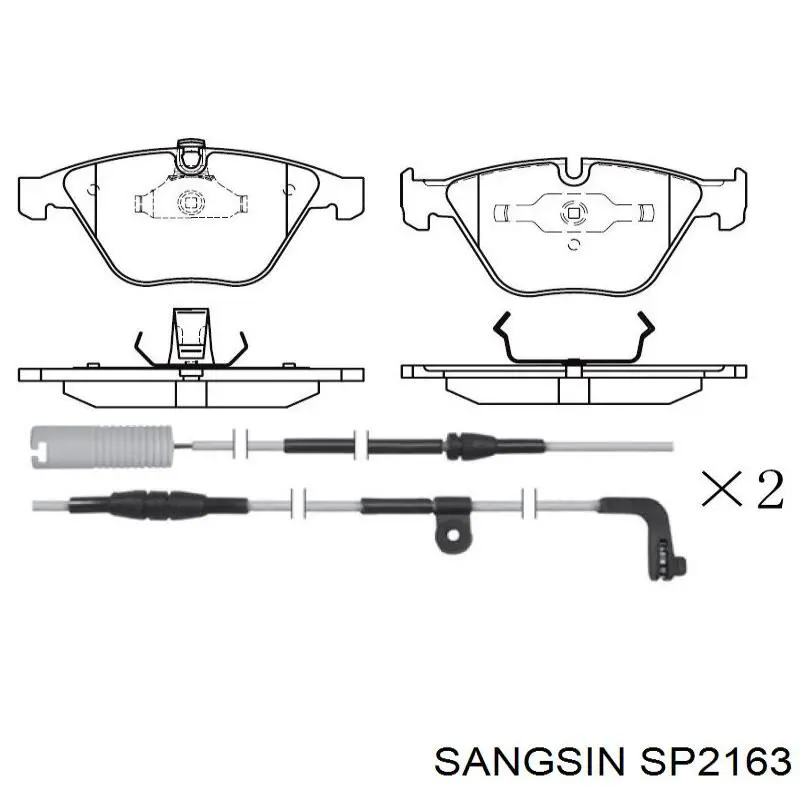 Klocki hamulcowe przednie tarczowe SP2163 Sangsin