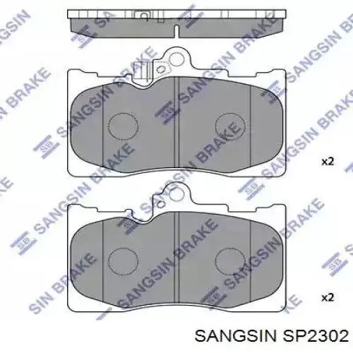 SP2302 Sangsin Klocki hamulcowe przednie tarczowe