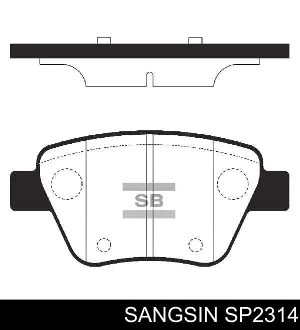 SP2314 Sangsin Okładziny (klocki) do hamulców tarczowych tylne