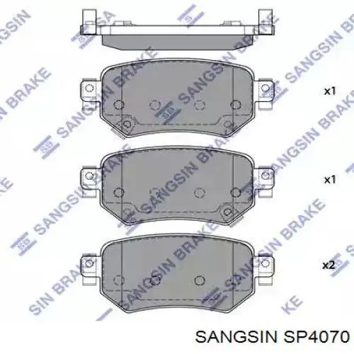 SP4070 Sangsin okładziny (klocki do hamulców tarczowych tylne)