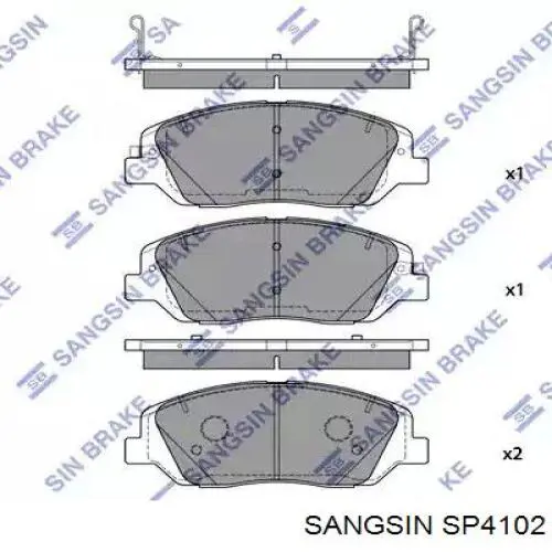 SP4102 Sangsin Klocki hamulcowe przednie tarczowe