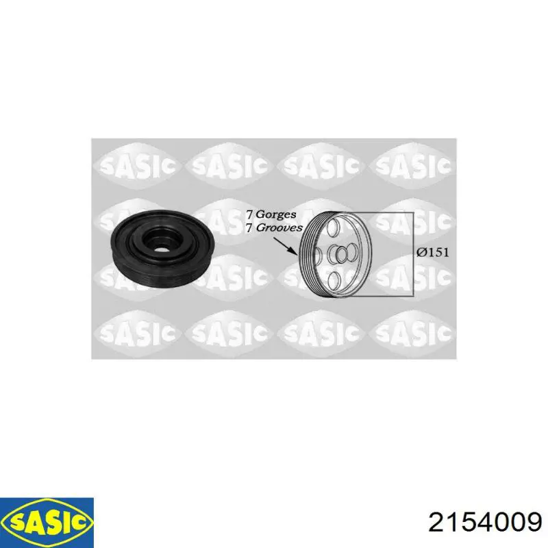 Do koszyka 2154009 Sasic Koło pasowe wału korbowego