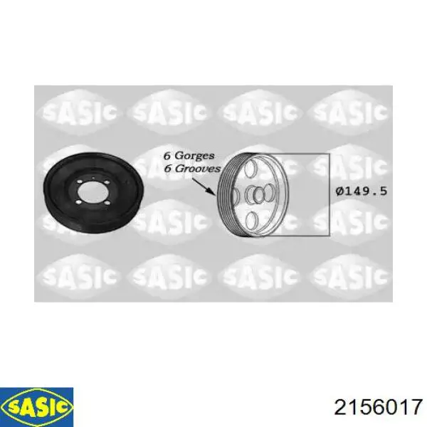 Do koszyka 2156017 Sasic Koło pasowe wału korbowego
