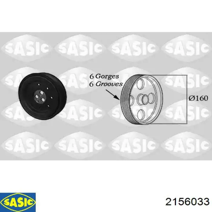 Koło pasowe wału korbowego Sasic 2156033 cena, od 87,28 USD