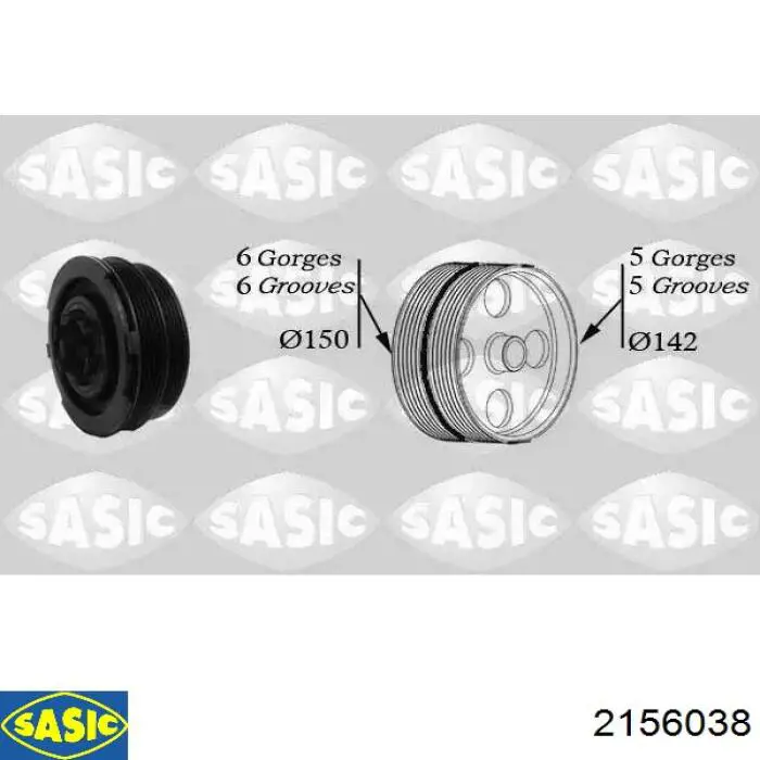 Koło pasowe wału korbowego Sasic 2156038 cena, od 122,63 USD