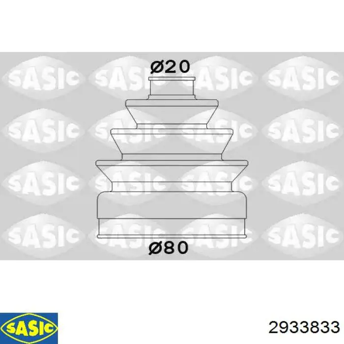 Osłona przegubu homokinetycznego półosi przedniej zewnętrzna Sasic 2933833 cena, od 10,28 USD