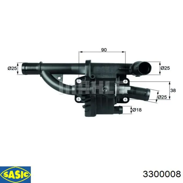 Do koszyka 3300008 Sasic Obudowa termostatu