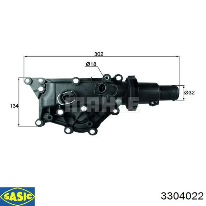Obudowa termostatu Sasic 3304022 cena, od 58,64 USD