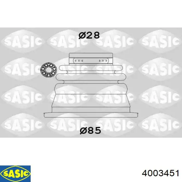 Osłona przegubu homokinetycznego półosi przedniej wewnętrzny lewy Sasic 4003451 cena, od 27,09 USD