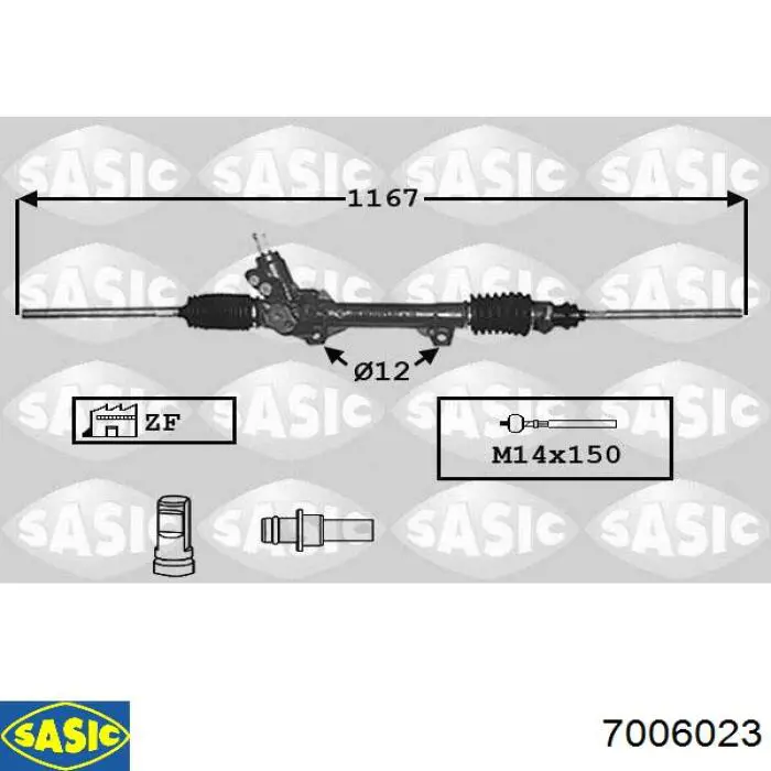 Listwa kierownicza (maglownica) Sasic 7006023 cena, od 950,84 USD