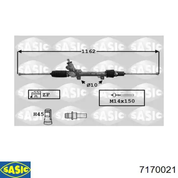 Listwa kierownicza (maglownica) Sasic 7170021 cena, od 889,07 USD
