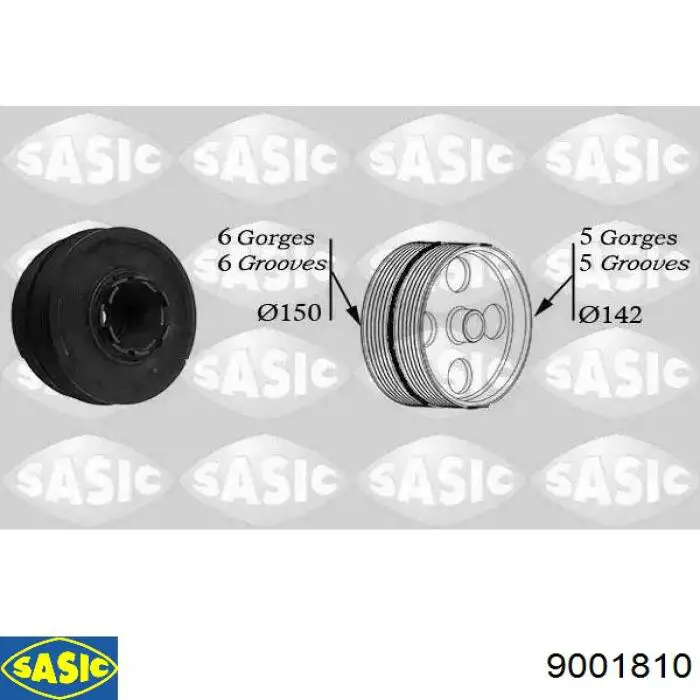 Koło pasowe wału korbowego Sasic 9001810 cena, od 145,33 USD