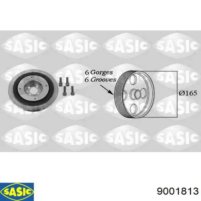 Koło pasowe wału korbowego Sasic 9001813 cena, od 81,25 USD