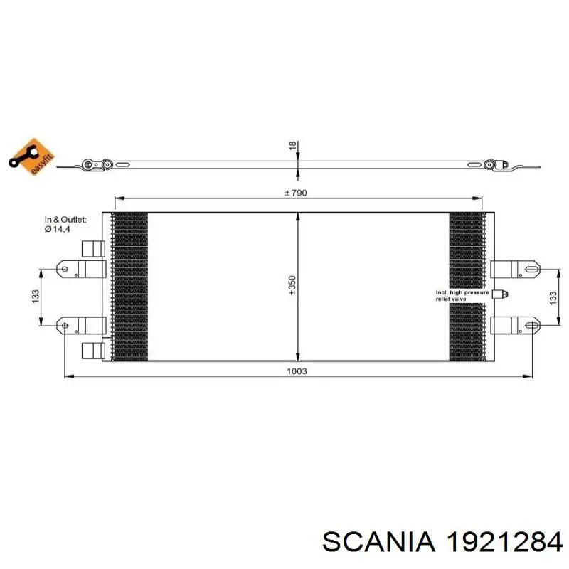 Do koszyka 1921284 Scania Chłodnica klimatyzacji