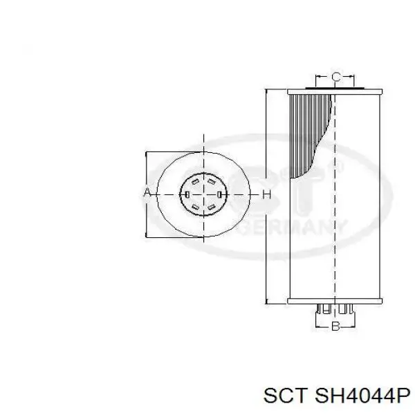 Do koszyka SH4044P SCT Filtr oleju