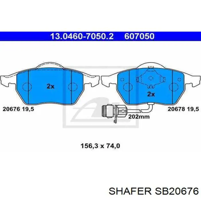 SB20676 Shafer klocki hamulcowe przednie tarczowe