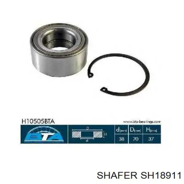 SH18911 Shafer Łożysko piasty przedniej