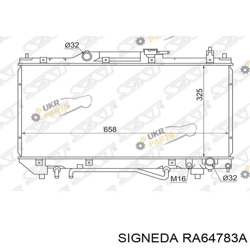 Chłodnica silnika 1640003180 Toyota