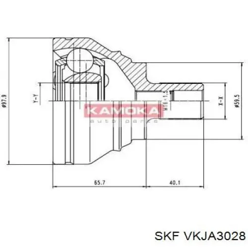 Do koszyka VKJA3028 SKF Przegub homokinetyczny przedni zewnętrzny
