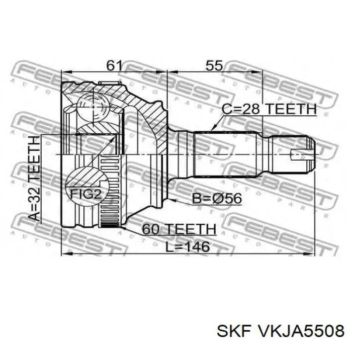Przegub homokinetyczny przedni/tylny SKF VKJA5508 cena, od 47,98 USD