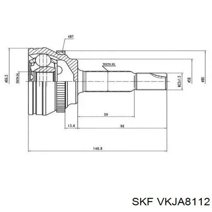 Przegub homokinetyczny przedni wewnętrzny SKF VKJA8112 cena, od 47,80 USD