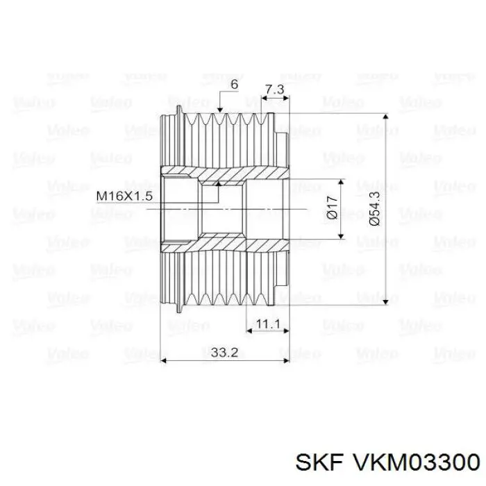 Koło pasowe alternatora SKF VKM03300 cena, od 37,26 USD