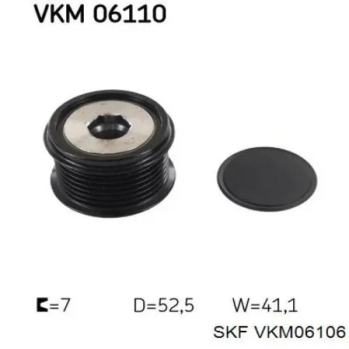 Do koszyka VKM06106 SKF Koło pasowe alternatora