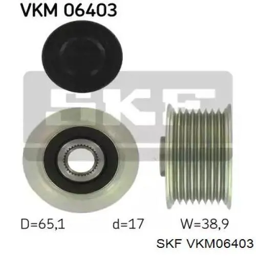 Koło pasowe alternatora SKF VKM06403 cena, od 41,84 USD