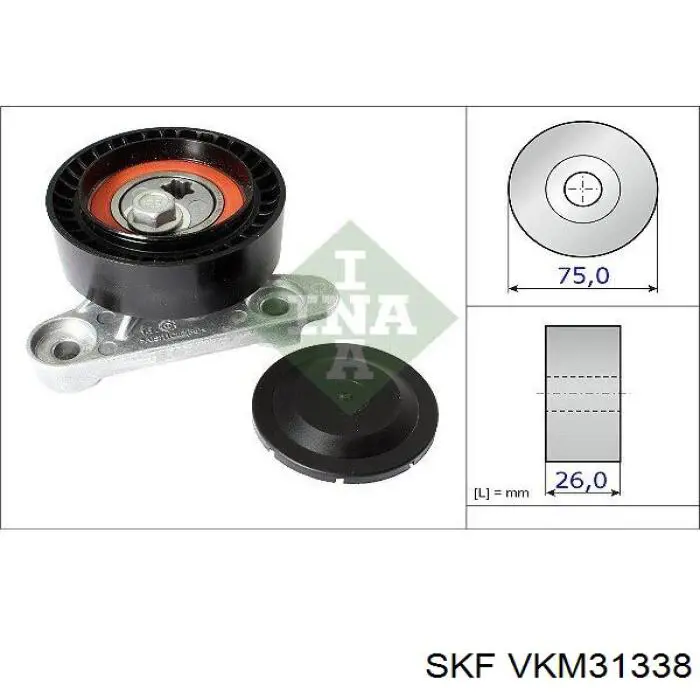 Rolka napinacza paska napędowego SKF VKM31338 cena, od 40,55 USD