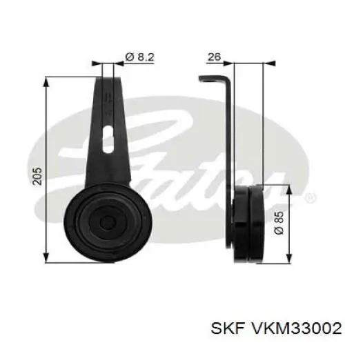Do koszyka VKM33002 SKF Rolka napinacza paska napędowego