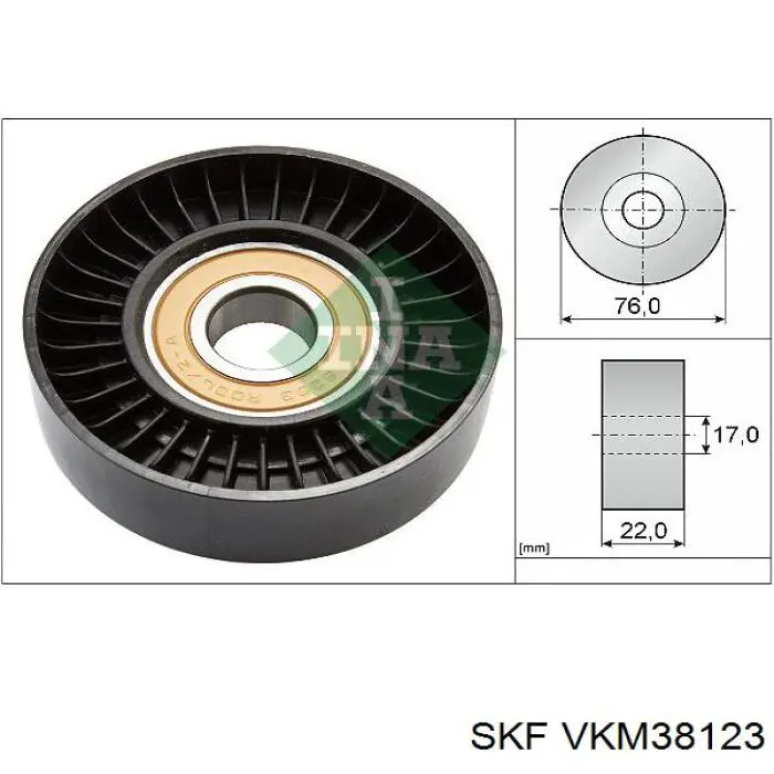 Do koszyka VKM38123 SKF Rolka napinacza paska napędowego