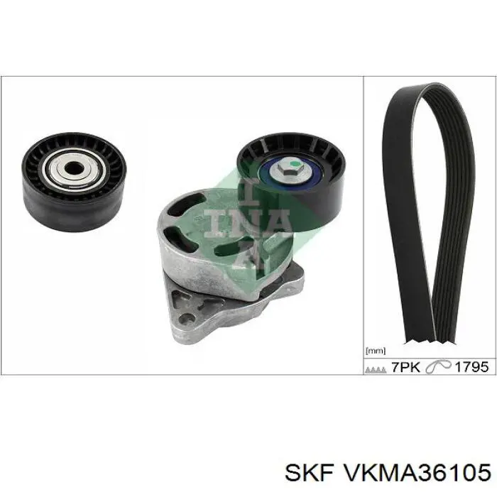 Pasek napędowy mechanizmów, zestaw SKF VKMA36105 cena, od 131,05 USD